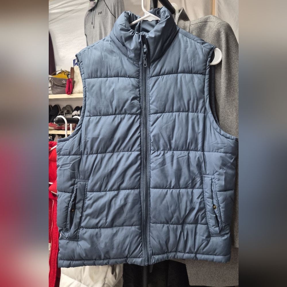 GAP Steel Blue Quilted Vest